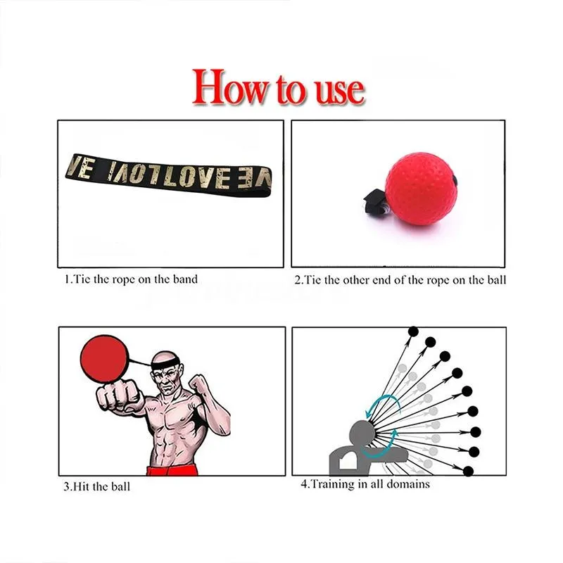 4-In-1 Head-Mounted Boxing Ball Set for Speed Training & Reaction