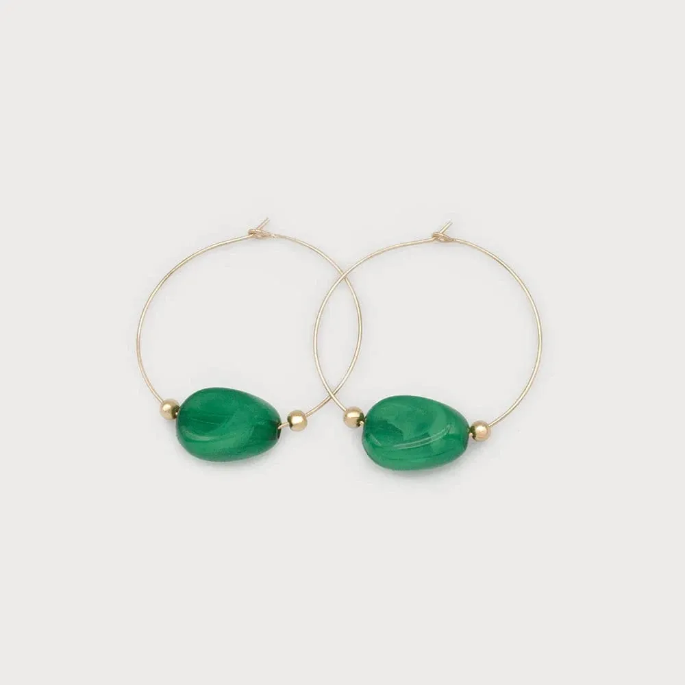 Caracol Hoops With Metal Coloured Stone-2715