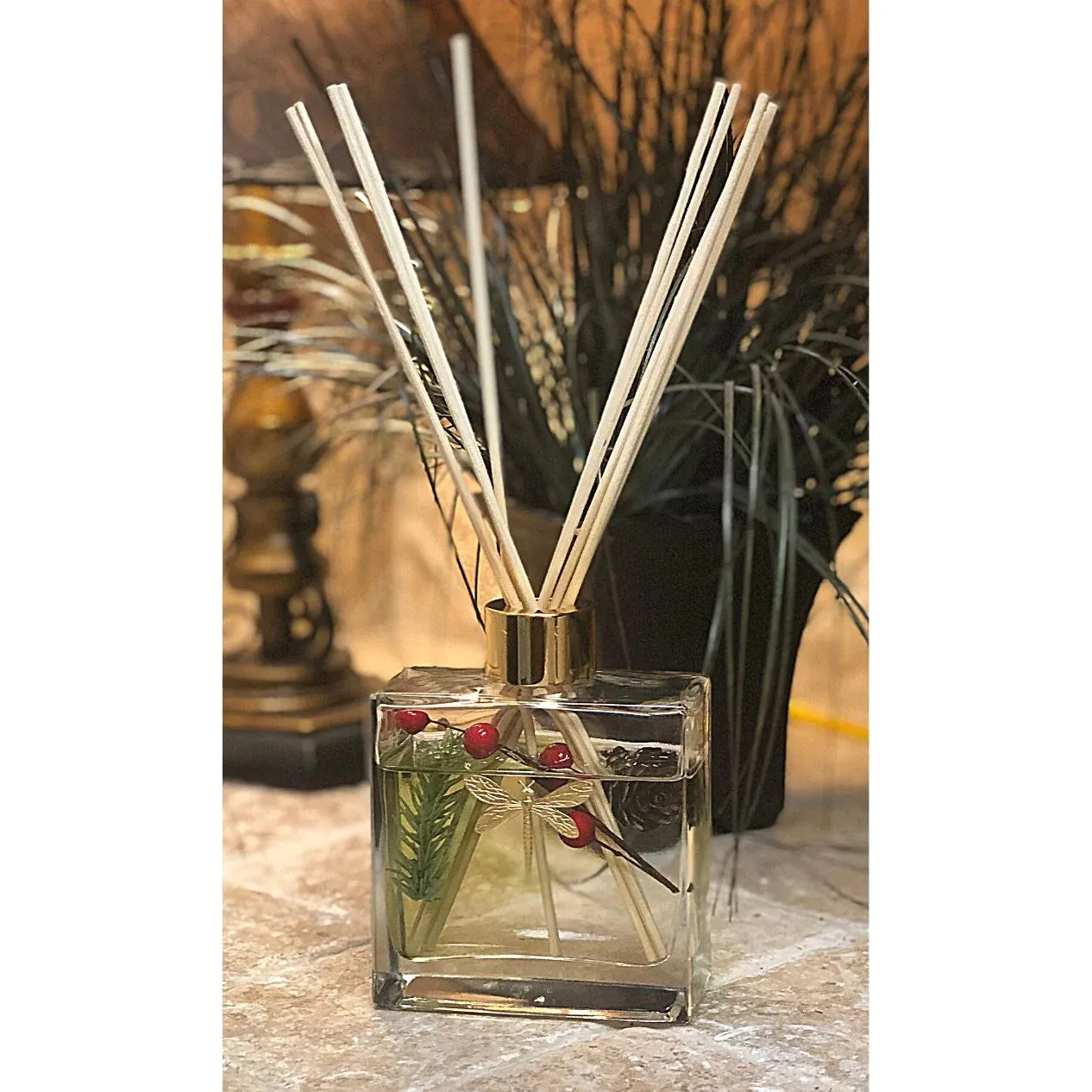Dragonfly Poinsettia Botanical Diffuser