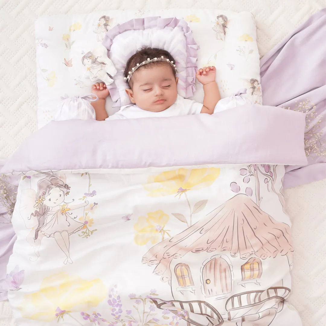 Fancy Fluff 6 PC Organic New Born Bed Set - Pixie Dust