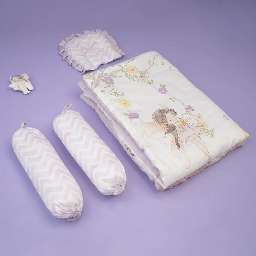 Fancy Fluff 6 PC Organic New Born Bed Set - Pixie Dust