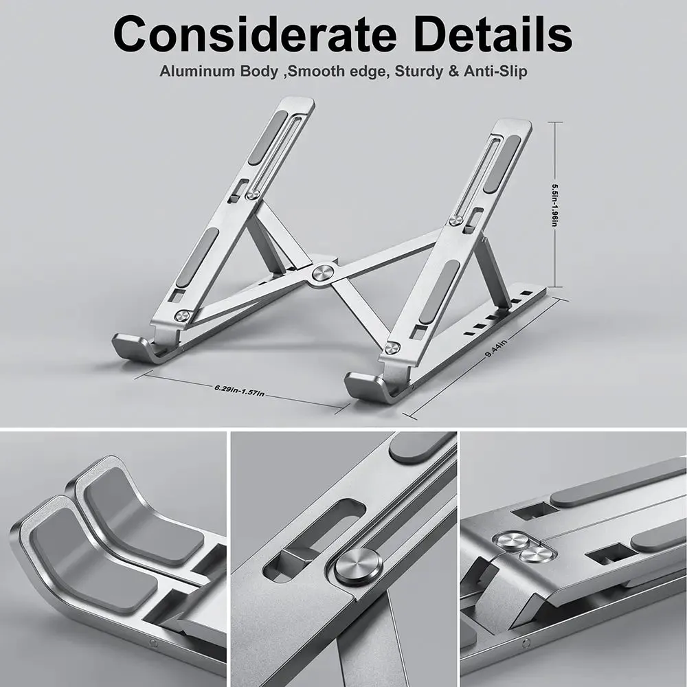 Foldable Laptop Stand Aluminum Notebook Support for Macbook Air Pro Pc Portable Computer Bracket Holder for Desk
