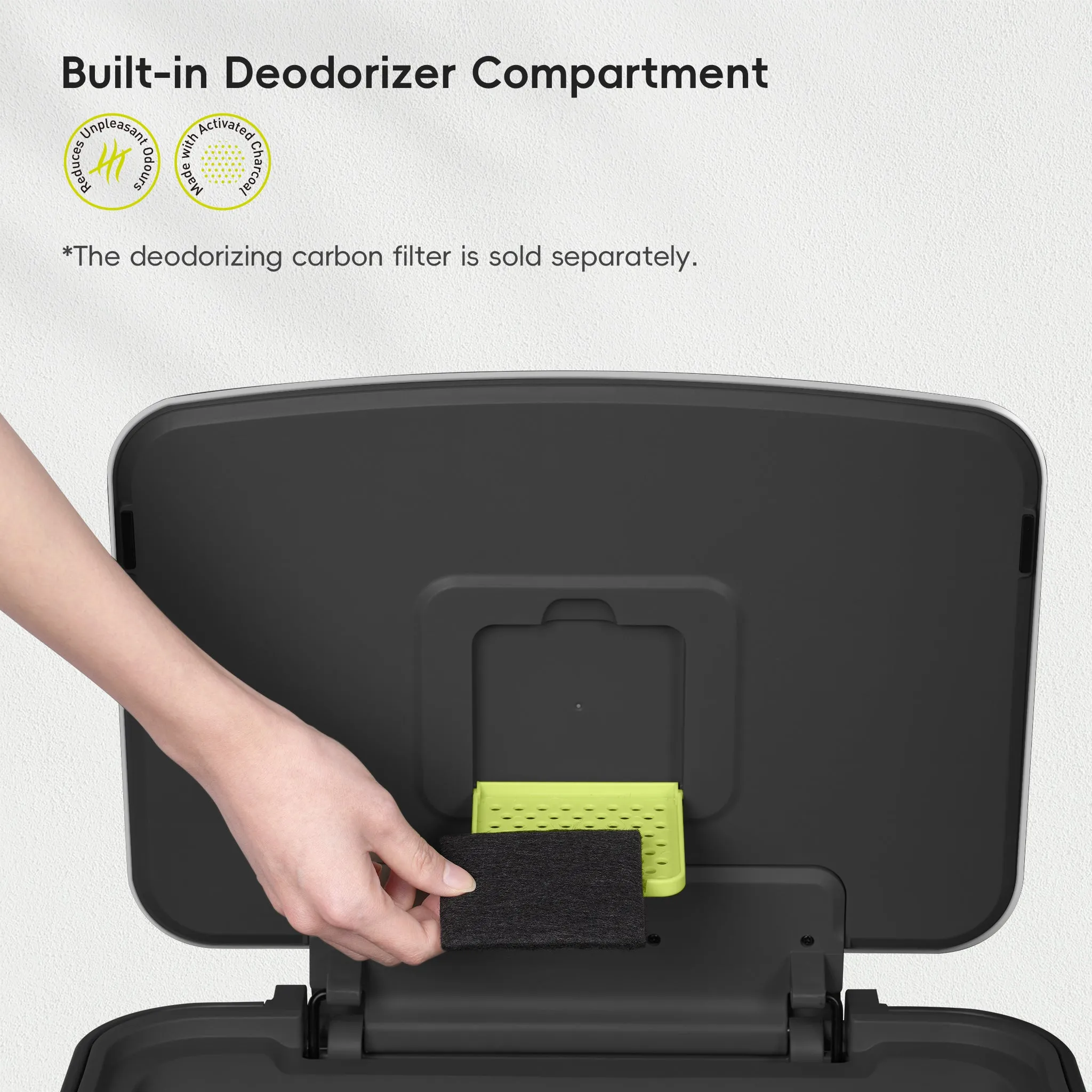 Hudson  75Liter / 19.8 Gallon Step Can with Bag Compartment -Matte Black