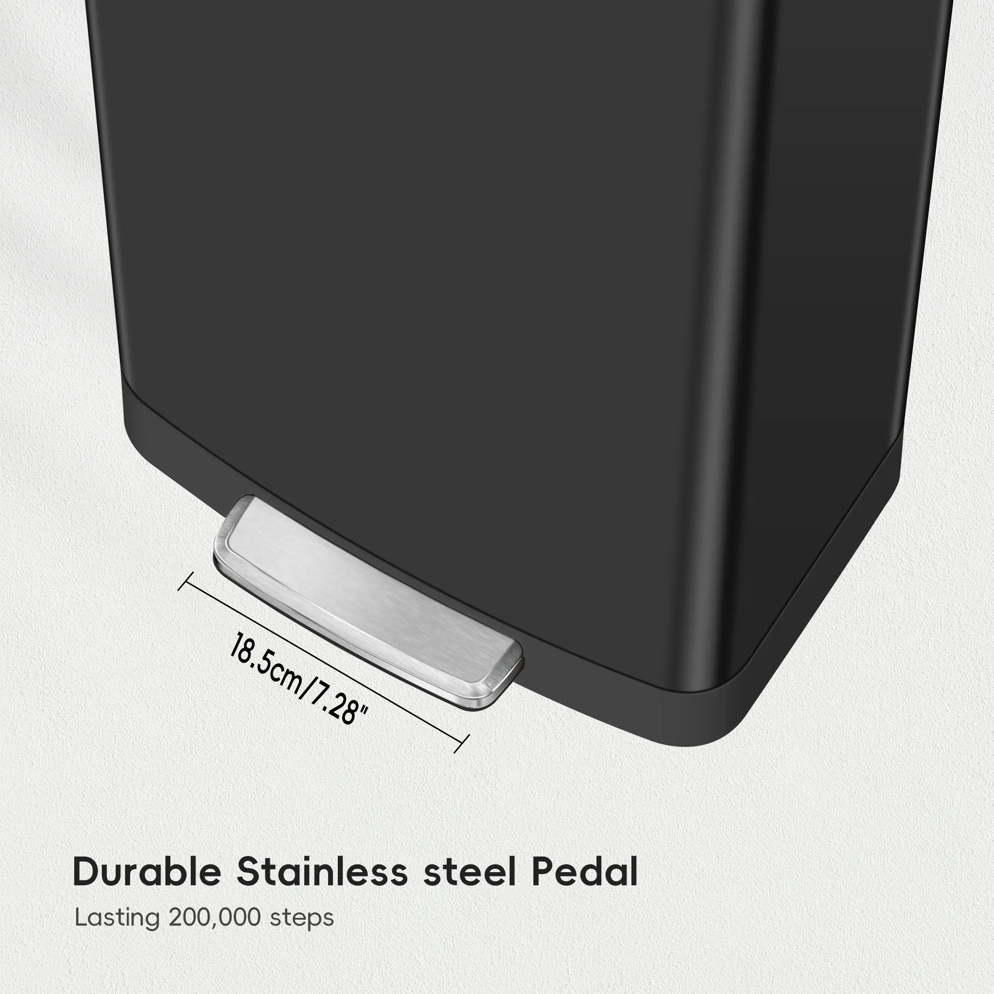 Hudson  75Liter / 19.8 Gallon Step Can with Bag Compartment -Matte Black