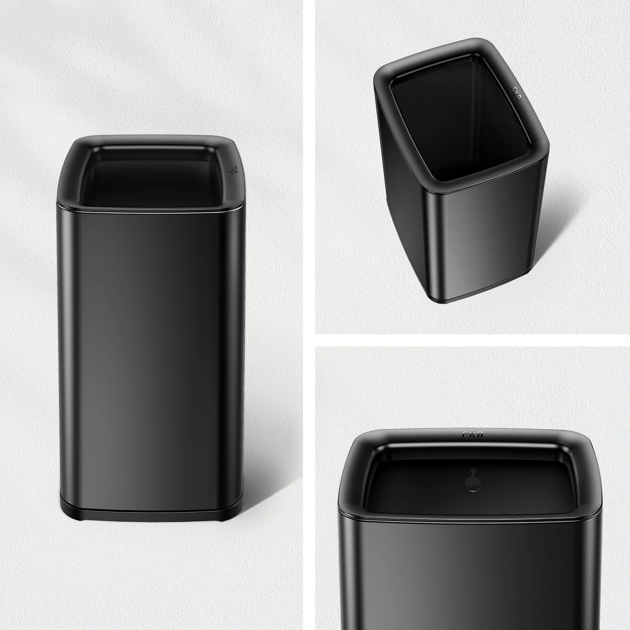 Laguna 2.6 Gallon/10L Open Top Trash Can with Removable Inner Basket,Matte Black