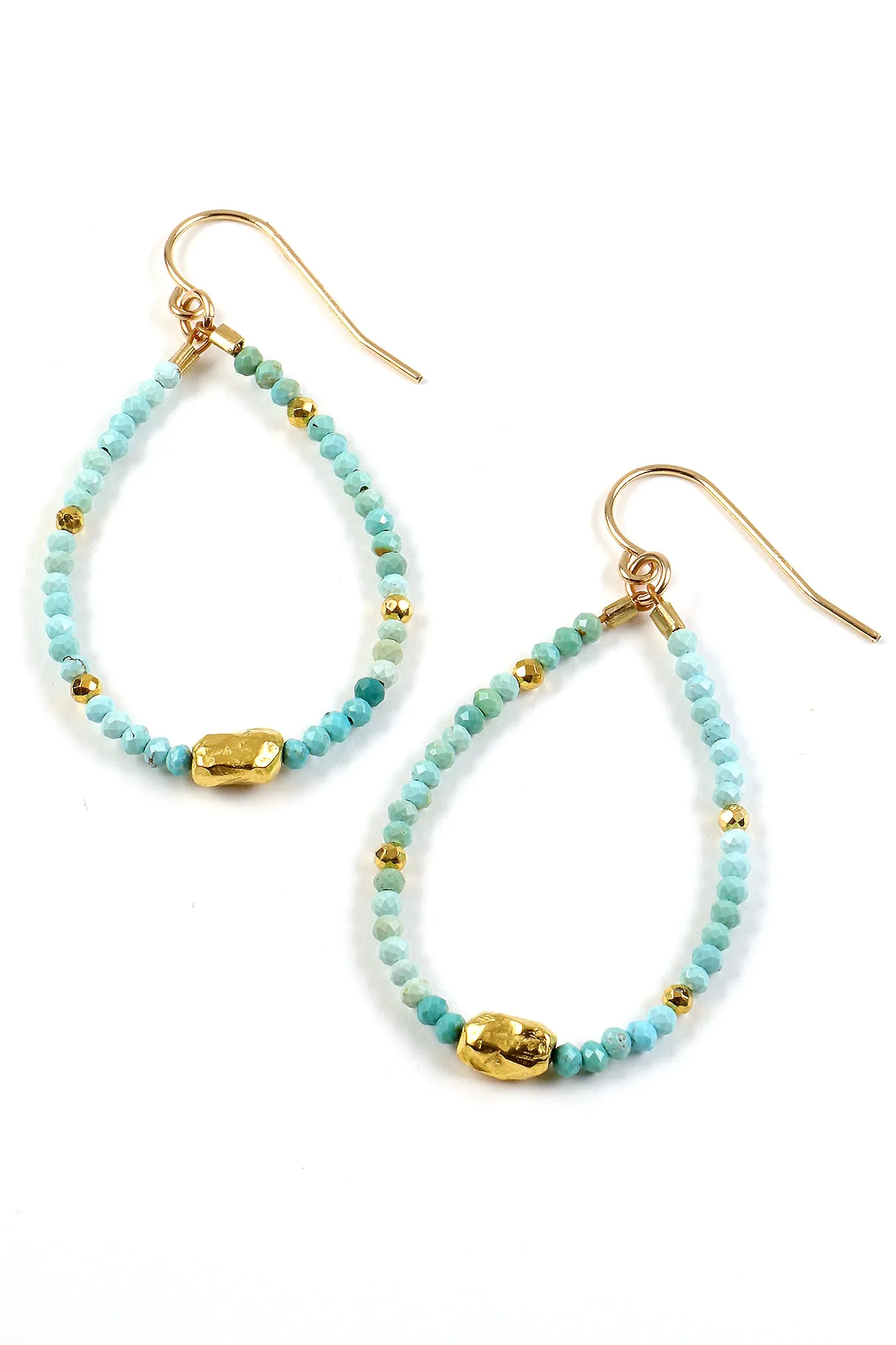 Turquoise and Gold Earrings
