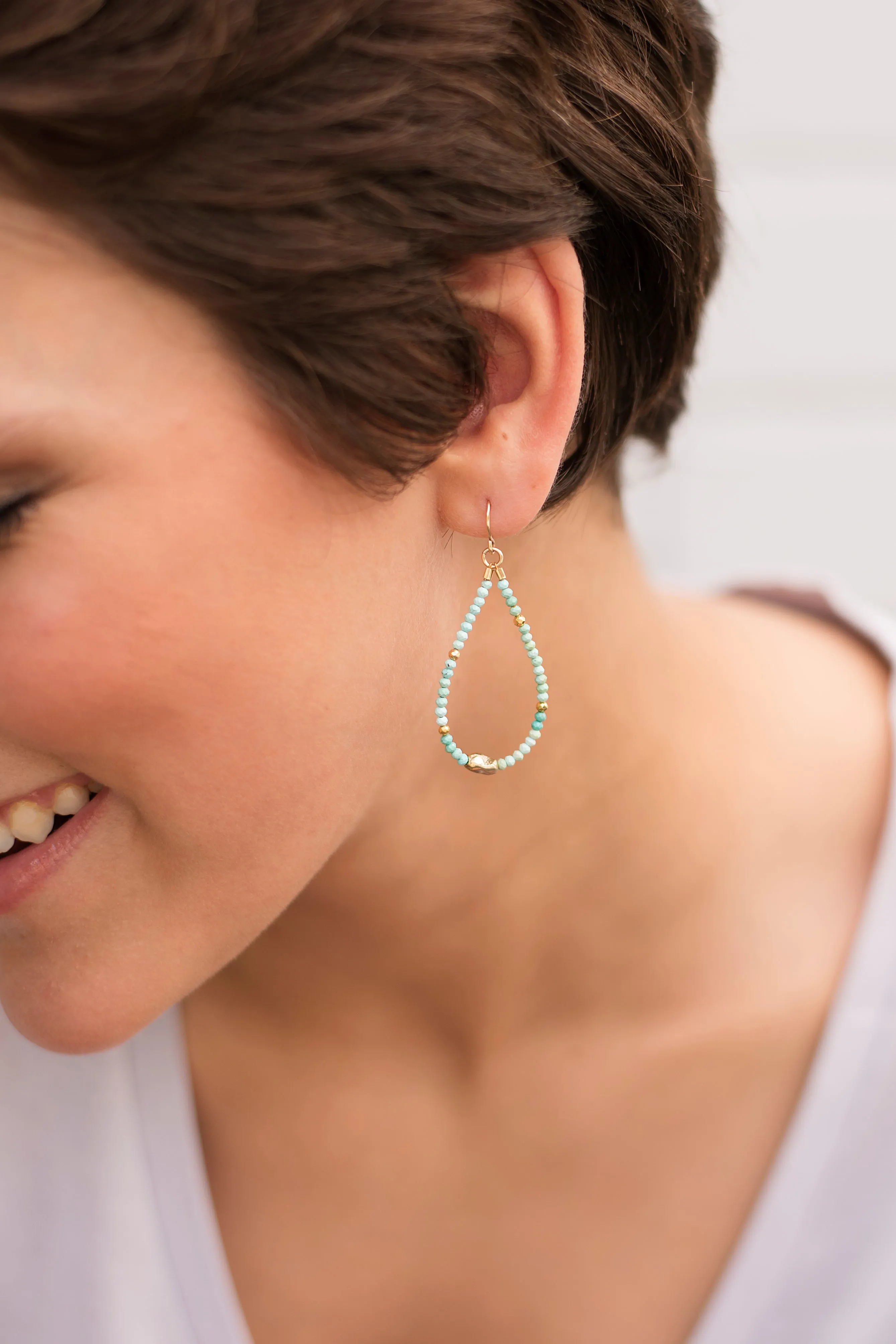 Turquoise and Gold Earrings